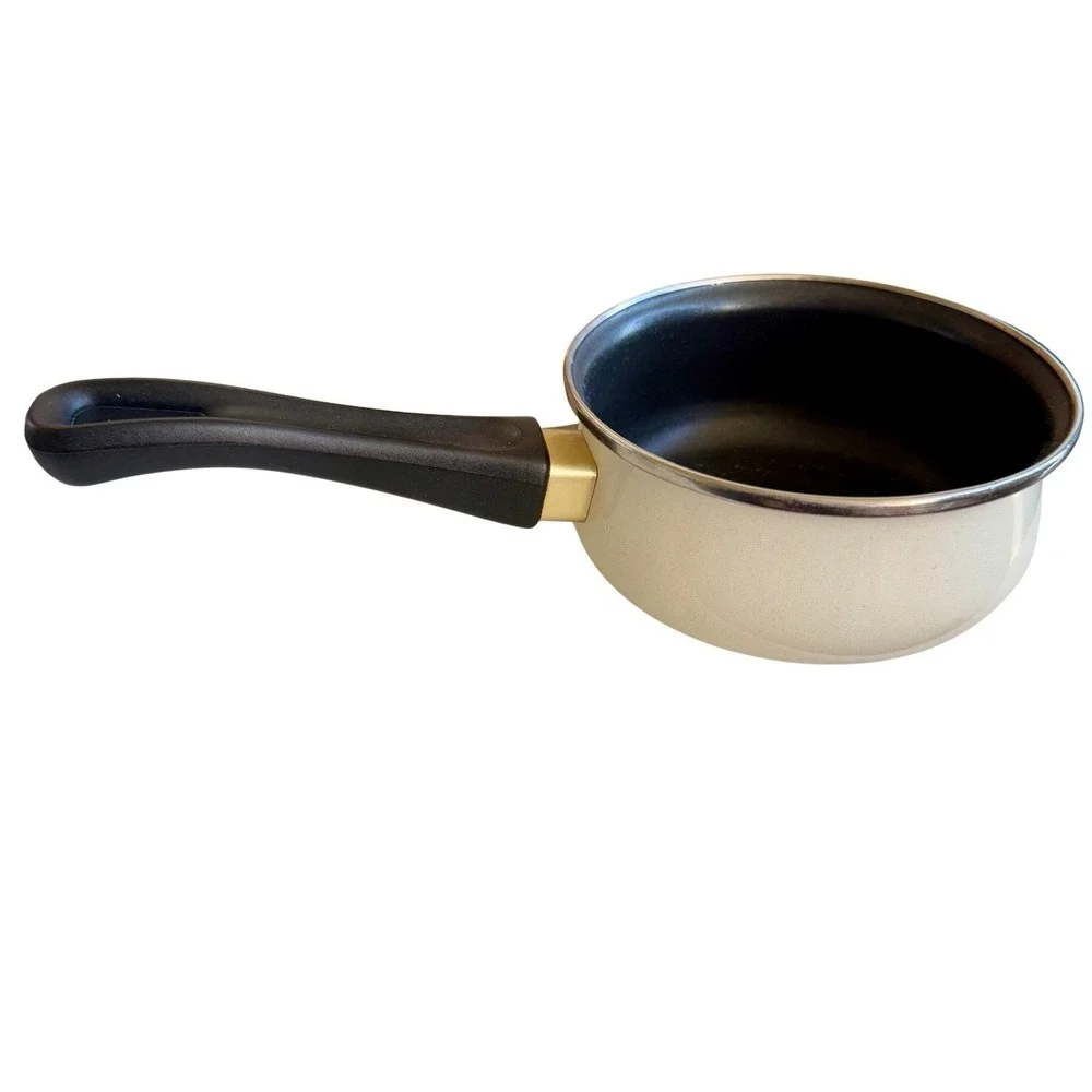 Vintage Encore 1 Qt Saucepan Non-Stick White‎ Metal Gas/Electric Compatible